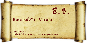 Bocskár Vince névjegykártya